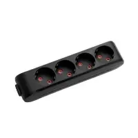 Колодка Viko 4400 Multi-let 4 гнезда без заземления черная                                          