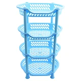 Этажерка Efe Plastics пластиковая на 4 яруса голубая                                                