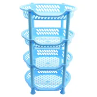 Этажерка Efe Plastics пластиковая на 4 яруса голубая                                                