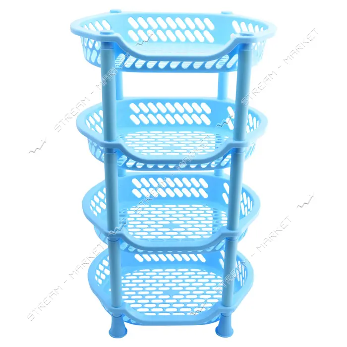 Этажерка Efe Plastics пластиковая на 4 яруса голубая                                                