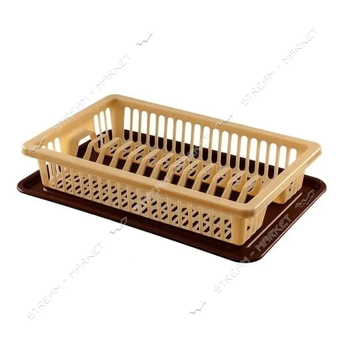 Сушка для посуды R-Plastic пластиковая 1 ярус 430х290х80мм бежевая
