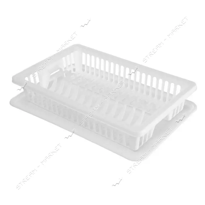 Сушка для посуды R-Plastic пластиковая 1 ярус 430х290х80мм белая                                    