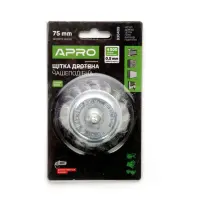 Щетка чаша стальные витки Apro 830409 75мм дрель                                                    