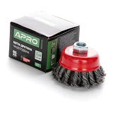 Щетка чаша стальные витки Apro 830438 65мм УШМ