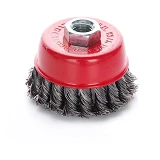 Щетка чаша стальные витки Apro 830439 75мм УШМ