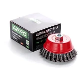 Щетка чаша стальные витки Apro 830442 125мм УШМ