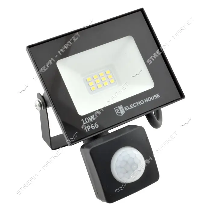 LED прожектор Electro House EH-FDLS-10W IP66 холодный 6500К с датчиком движения                     