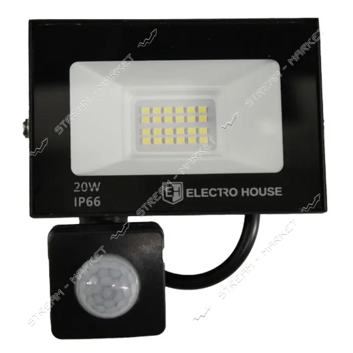LED прожектор Electro House EH-FDLS-20W IP66 холодный 6500К с датчиком движения