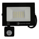 LED прожектор Electro House EH-FDLS-30W IP66 холодный 6500К с датчиком движения