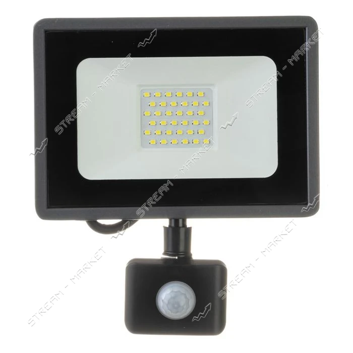 Прожектор AVT Led 30W IP65 холодный 6000К с датчиком движения SMD Sensor матрица с IC драйвером