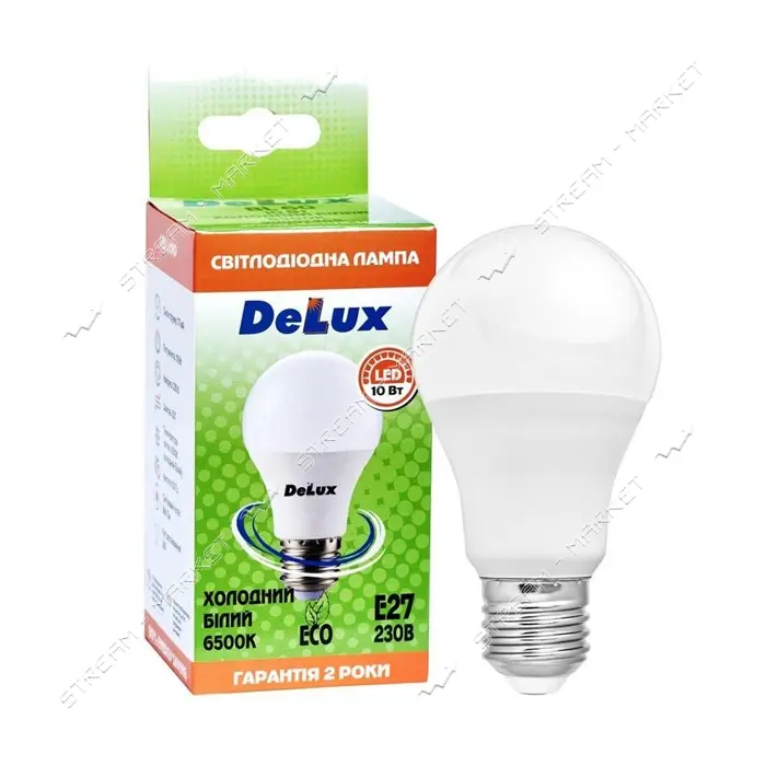 Лампа светодиодная Delux A60 10W 6500K холодная Е27