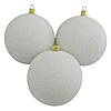 Набор новогодних пластиковых шаров Блеск d10см 4шт белый