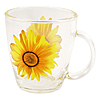 Чашка 340мл стеклянная подсолнух OCT17 A2410T
