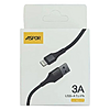 Кабель Aspor AC-17 Lightning 3А Textile 1м черный