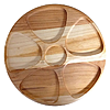 Менажница деревянная круг 6 секций листок 30см