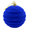 Набір новорічних пластикових куль Оксамит хвиля d8см 4шт синій