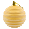 Набор новогодних пластиковых шаров Бархат волна d8см 4шт желтый