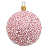 Набор новогодних пластиковых шаров Снежок d8см 6шт розовый