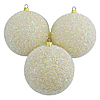 Набір новорічних пластикових куль Їжачок d8 см 4шт бежевий