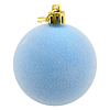 Набір новорічних пластикових кульок Оксамит d6см 6шт блакитний