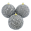 Набор новогодних пластиковых шаров Ежик d6см 9шт серебро