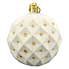 Набор новогодних пластиковых шаров Бархат рельеф d8см 4шт белый