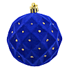 Набір новорічних пластикових куль Оксамит рельєф d8см 4шт синій