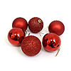 Набір новорічних пластикових куль RED 0570-R-8 d 8см 6шт червоні
