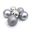 Набір новорічних пластикових куль SILVER 0579-7 d 7см 6шт срібні