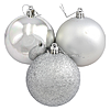 Набір новорічних пластикових куль SILVER 0922-8SL d 8см 6шт срібні