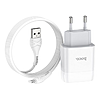    Hoco C72A Glorious single port charger set Lightning...