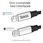  Hoco U18 Golden hat multi 2  1 Micro USB plus Lightning  1.2...