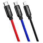  Baseus Three Primary Colors 3  1 Micro USB plus Lightning plus USB...
