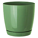 Горшок пластиковый для цветов с подставкой Тоскана 17см 3л зеленый чай...