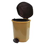 Відро з педаллю Горизонт 9л бежеве пластик