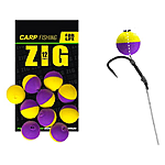 Плаваюча насадка ZIG 12mm фіолетово-жовта 10шт