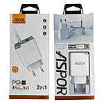 ��������� �������� ������� Aspor A826 PD USBUSB-C3A20W ���� ������ Type-C-Type-C...