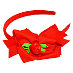 Обруч детский с бантом и розой 6шт ассорти