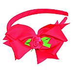 Обруч детский с бантом и розой 6шт ассорти