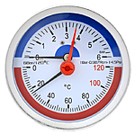Термоманометр горизонтальный 12 6 бар 120°С