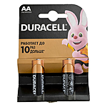 Батарейка Duracell щелочная ААLR06 пальчик 2шт блистер