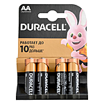 Батарейка Duracell щелочная ААLR06 пальчик 4шт коробка