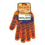 Перчатки Doloni артикул 794 ладонь с ПВХ-рисунком оранжевые 10...