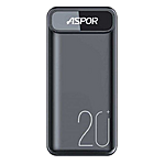 Портативное зарядное устройство Aspor A396 PD 2USB 20000mAh черное