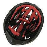 Шлем защитный велосипедный Calibri FSK-D32 черный с красными полосами