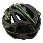 Шлем защитный велосипедный Calibri FSK-D32 черный с зелеными полосами