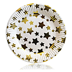 Тарелки Золотые звездочки детские бумажные одноразовые 18см 10шт