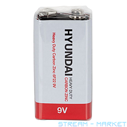 Батарейка Hyundai сольова 6F22 Крона
