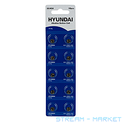 Батарейка Hyundai годинникова лужна AG4177 кругла на блістері...
