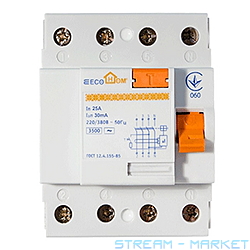 Устройство защитного отключения Ecohome ECO 4х25A30мА